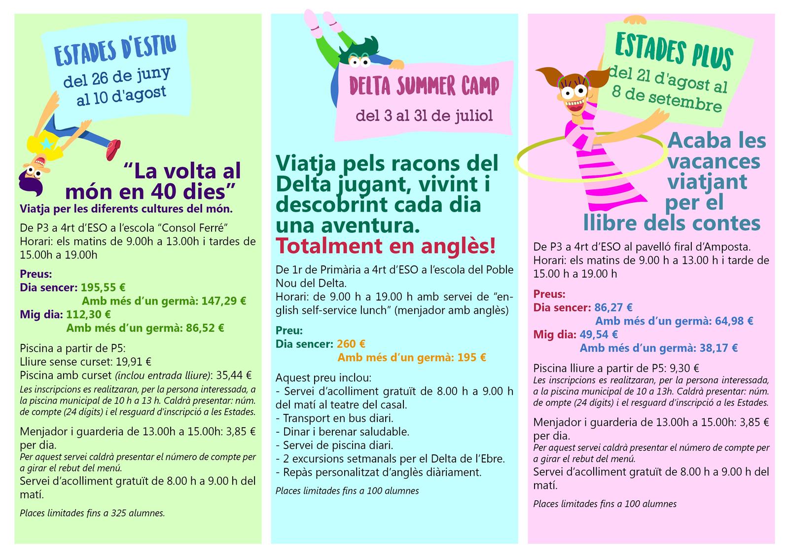 Ajuntament d´Amposta > Regidories > Moltes novetats en les Estades d’Estiu 2017